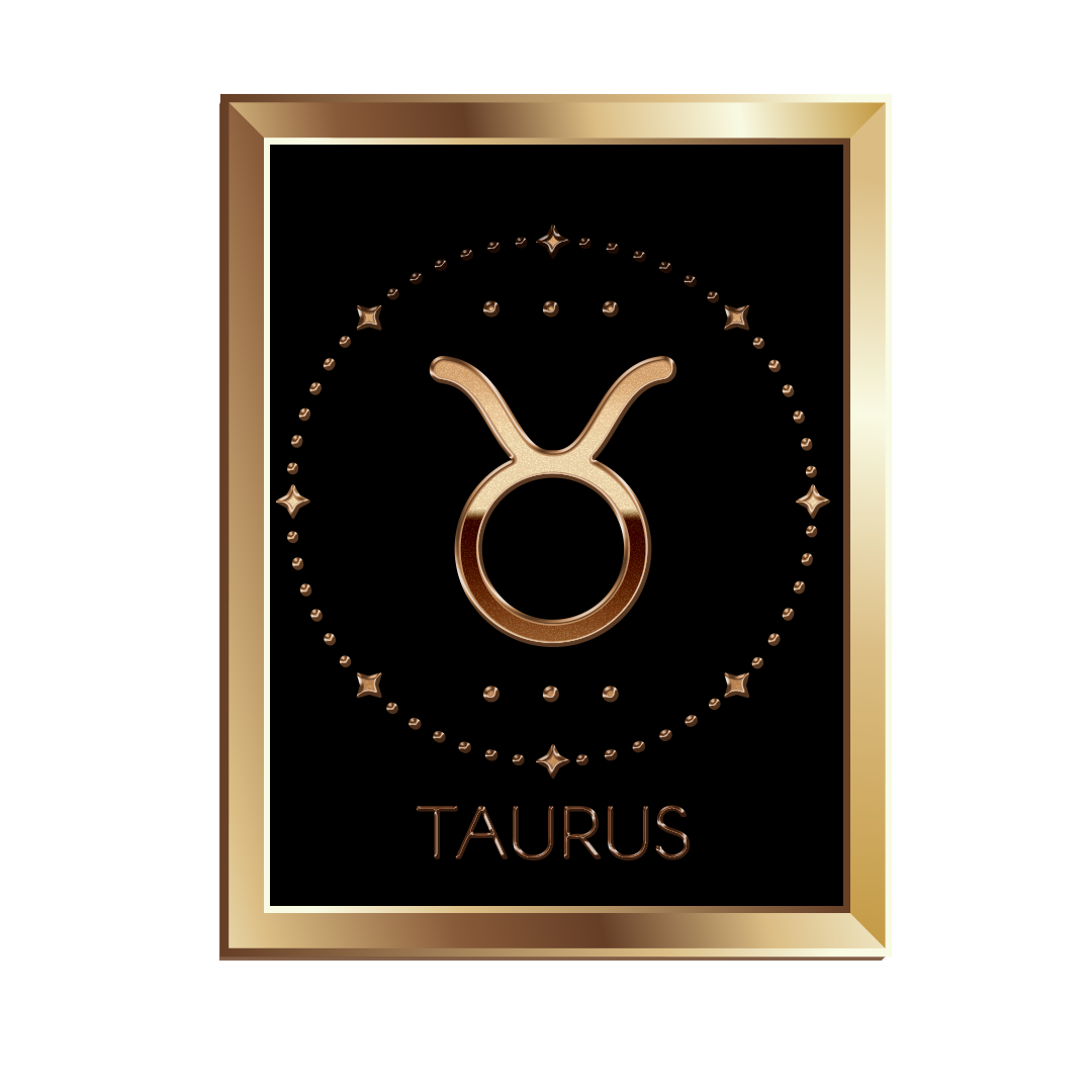 Gold Taurus zodiac sign png, Taurus sign PNG, Taurus gold PNG transparent images, golden Taurus png images